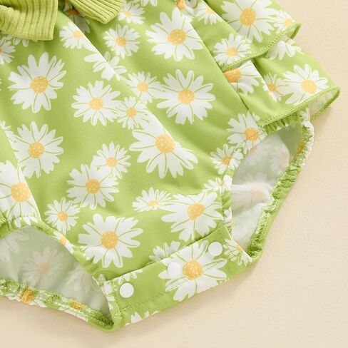 Afunbaby Baby Girl Clothes 3 6 9 12 18 Months Newborn Ruffle Butt Onesie Romper Daisy Overalls Jumpsuit Summer Outfit in Saudi Arabia