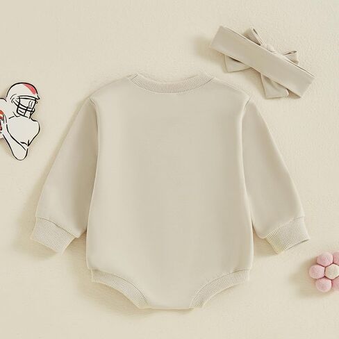 BemeyourBBs Newborn Baby Girl Football Outfit Bubble Romper Fall Clothes | Baby Football Outfit, Baby Sweatshirt Romper for Game Day, Daily, Watching Football Matches with Mom Dad, Cheerleaders Outfit in Saudi Arabia