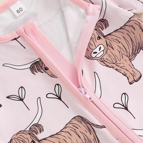 الغربية طفلة الصبي الزي البقرة طباعة الرمز البريدي رومبير قصيرة الأكمام Crewneck بذلة الصيف قطعة واحدة الملابس in Saudi Arabia