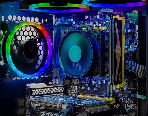 كمبيوتر سطح المكتب Skytech Azure للألعاب، Intel i7 13700F 2.1 جيجا هرتز (5.1 جيجا هرتز Turbo Boost)، NVIDIA RTX 4060 Ti 8 جيجا GDDR6X، 1 تيرابايت SSD، 16 جيجا DDR5 RAM 5200، 750 وات GOLD PSU، 360 مم ARGB AIO، Wi-Fi، Win 11 Home in Kuwait