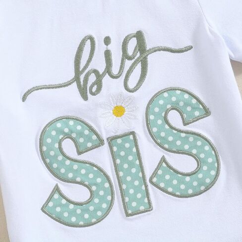 GOOCHEER Big Sister Little Sister Matching Outfits Toddler Baby Girl Romper Shirt Top Daisy Shorts Set Summer Clothes in Saudi Arabia