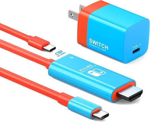 Portable SwitchConnectPro for Nintendo Switch, 2m USB-C to HDMI Cable, Compact GaN Charger, Charging Cable, Ultimate Travel Companion for NS/OLED Console, Blue in Saudi Arabia