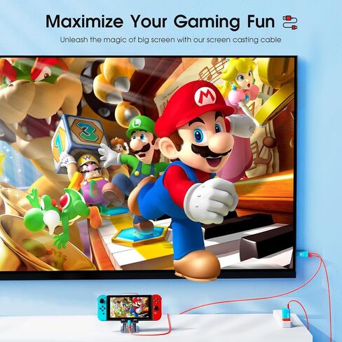 Portable SwitchConnectPro for Nintendo Switch, 2m USB-C to HDMI Cable, Compact GaN Charger, Charging Cable, Ultimate Travel Companion for NS/OLED Console, Blue in Saudi Arabia