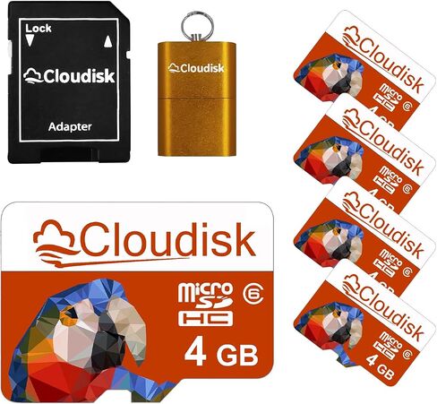 Pack of 5 Parrot-Prime Micro SD Card 1GB Flash Memory Card C4 with SD Adapter, Card Reader (1GB) in Saudi Arabia