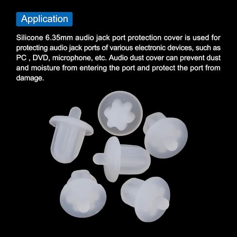 MECCANIXITY 15pcs 6.35mm Audio Jack Port Duct Cover PC DVD Microphone Plugs Caps Silicone Protector, Black in Saudi Arabia