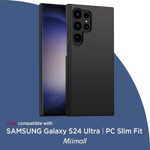 حافظة Miimall رفيعة مناسبة لهاتف Samsung Galaxy S24 Ultra، حافظة هاتف S24 Ultra مع لمسة نهائية ناعمة غير لامعة، حافظة صلبة مضادة للخدش وبصمات الأصابع ومضادة للصدمات لهاتف Galaxy S24 Ultra 2024، أسود in Saudi Arabia