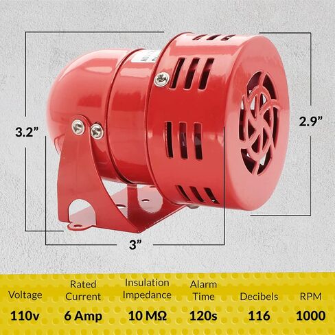 Motor Horn Buzzer Siren 110V Decibel Security (116 Decibels), MS-190 Siren for Home, Residential Areas, Industries, Stores and Control Systems in Kuwait