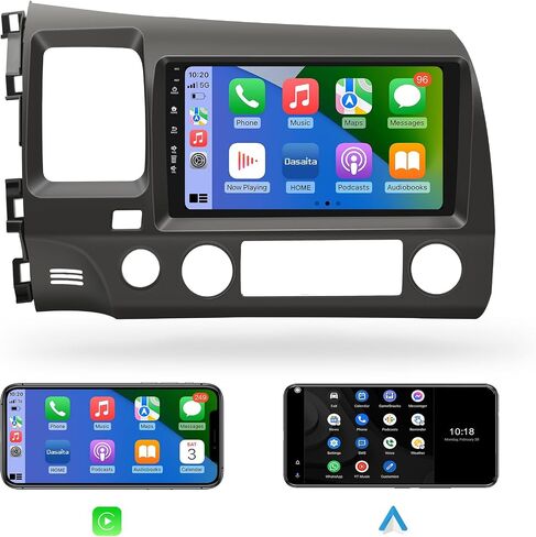 Dasaita 9" Car Stereo for Honda Civic (2006-2011) | Touch Screen Radio Receiver with Apple Carplay & Android Auto, Bluetooth 5.0, MP3, Mirror Link, AM/FM & A/V Support | Upgraded IPS Display. in Saudi Arabia