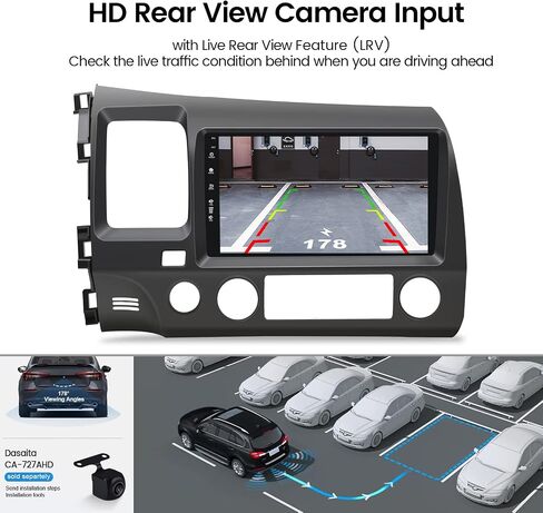 Dasaita 9" Car Stereo for Honda Civic (2006-2011) | Touch Screen Radio Receiver with Apple Carplay & Android Auto, Bluetooth 5.0, MP3, Mirror Link, AM/FM & A/V Support | Upgraded IPS Display. in Saudi Arabia