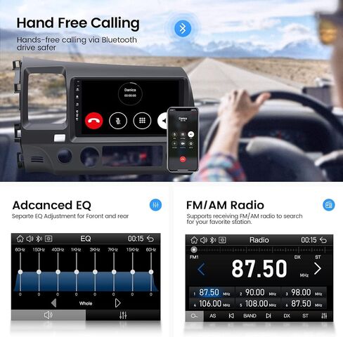 Dasaita 9" Car Stereo for Honda Civic (2006-2011) | Touch Screen Radio Receiver with Apple Carplay & Android Auto, Bluetooth 5.0, MP3, Mirror Link, AM/FM & A/V Support | Upgraded IPS Display. in Saudi Arabia