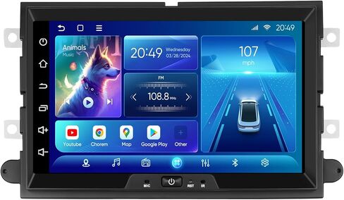 ستيريو سيارة أندرويد 8 بوصة لسيارة Ford F-150 F250 F350 (2004-2008) Focus Mustang Edge Escape Expedition E250، ترقية الراديو اللاسلكي CarPlay Android Auto WiFi Bluetooth GPS Touch Screen in Kuwait