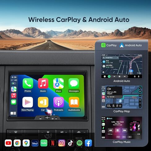 ستيريو سيارة أندرويد 8 بوصة لسيارة Ford F-150 F250 F350 (2004-2008) Focus Mustang Edge Escape Expedition E250، ترقية الراديو اللاسلكي CarPlay Android Auto WiFi Bluetooth GPS Touch Screen in Kuwait