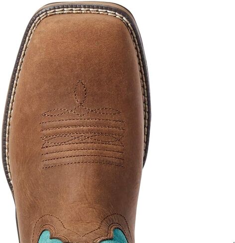 حذاء Ariat النسائي Anthem VentTEK Western Boot بلون الشوكولاتة/فيروزي 11 in Saudi Arabia