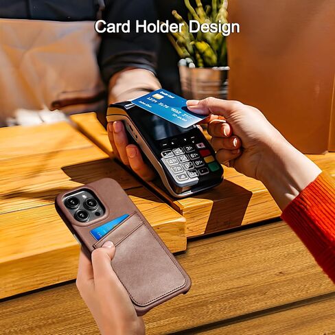 Premium Genuine Leather Wallet Case, Compatible with iPhone 15,Slim Shockproof Phone Case with 2 Credit Card Holder Slots,Raised Edges Protect Camera,6.1 in Classic Black in Saudi Arabia