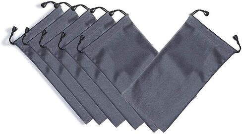 AKOAK Microfiber Waterproof Drawstring Pouch,Soft Storage Bag for Cell Phones Power Bank and More,Grey,Pack of 6 in Saudi Arabia