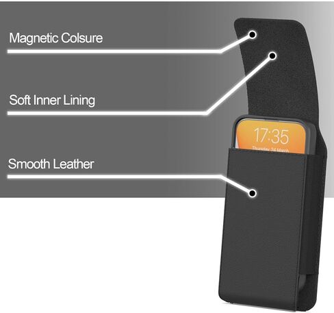 CoverON Holster for Samsung Galaxy A55 A35 A54 A53 A52 A51 A50 A71 A24 A22 A20s A20 A11 5G, Phone Case Belt Clip Magnetic Close Carrying Vertical Leather Pouch (Fits with Otterbox or any Case on) in Saudi Arabia