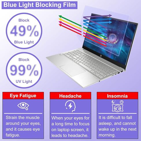 【عبوة من قطعتين】واقي شاشة كمبيوتر محمول مقاس 11.6 بوصة يحجب الضوء الأزرق لجهاز HP Pavilion x360 2 في 1 11.6/HP Stream 11.6/HP Chromebook 11 11a G5 G6 G7 G8 G9 EE 11a-na/HP Chromebook x360 11 MK G3 G9، مضاد -ضوء أزرق in Kuwait