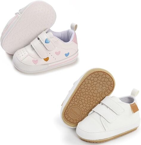 2Pairs Baby Shoes Boys Girls Non-Slip Rubber Sole Sneakers Infant Toddler Crib First Walker Shoes in Saudi Arabia