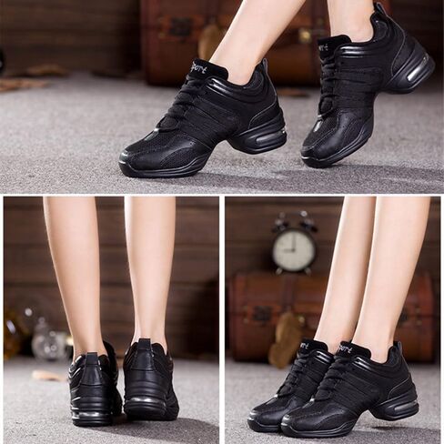 Women's Jazz Dancing Sneakers Breathable Mesh Lightweight Split Sole Athletic Walking Shoes in Saudi Arabia