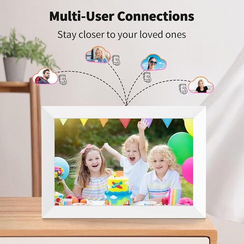 Digital Picture Frame 10.1 Inch WiFi Digital Photo Frame Electronic Picture Frame Slideshow, 16GB Storage, Wall-Mounted, Easy to Upload Photo and Video Instantly via Free APP(White) in Saudi Arabia