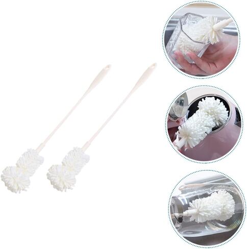 Mobestech 2pcs Sponge Bottle Brush Sponge Cup Brush Kitchiny Bottle Brush Water Bottle Cleaner Brush Mam Bottle Brush Cleaning Sponge Feeding Bottle Scrubber Household Baby Pacifier Brush Pp in Saudi Arabia