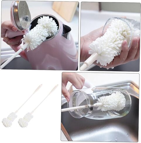 Mobestech 2pcs Sponge Bottle Brush Sponge Cup Brush Kitchiny Bottle Brush Water Bottle Cleaner Brush Mam Bottle Brush Cleaning Sponge Feeding Bottle Scrubber Household Baby Pacifier Brush Pp in Saudi Arabia