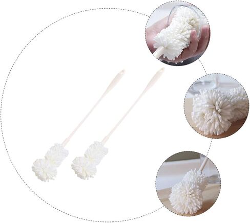 Mobestech 2pcs Sponge Bottle Brush Sponge Cup Brush Kitchiny Bottle Brush Water Bottle Cleaner Brush Mam Bottle Brush Cleaning Sponge Feeding Bottle Scrubber Household Baby Pacifier Brush Pp in Saudi Arabia