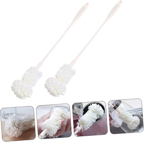 Mobestech 2pcs Sponge Bottle Brush Sponge Cup Brush Kitchiny Bottle Brush Water Bottle Cleaner Brush Mam Bottle Brush Cleaning Sponge Feeding Bottle Scrubber Household Baby Pacifier Brush Pp in Saudi Arabia