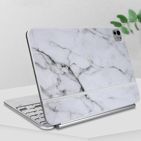 ملصق IMMOENUC 3 في 1 للأجهزة اللوحية ملصقات ملونة لجهاز iPad Pro M4 لوحة المفاتيح السحرية مقاس 13 بوصة حافظة واقية لكامل الجسم مصنوعة من الفينيل ومواد متينة غطاء ملتف ذاتي اللصق، مقطوع مسبقًا (أبيض رخامي) in Saudi Arabia