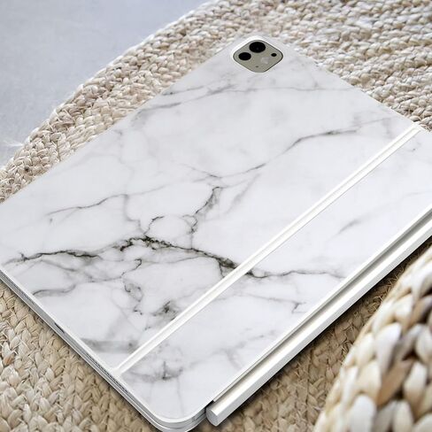 ملصق IMMOENUC 3 في 1 للأجهزة اللوحية ملصقات ملونة لجهاز iPad Pro M4 لوحة المفاتيح السحرية مقاس 13 بوصة حافظة واقية لكامل الجسم مصنوعة من الفينيل ومواد متينة غطاء ملتف ذاتي اللصق، مقطوع مسبقًا (أبيض رخامي) in Saudi Arabia