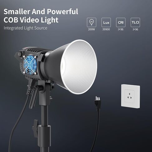 ZHIYUN MOLUS B200 200W Bi-Color LED Video Light, App Control 39990 Lux 2700K-6500K CRI 96+ Silent COB Light with 13 Light Effects Bowens Mount for Filmmaking Studio Photography Lighting in Saudi Arabia