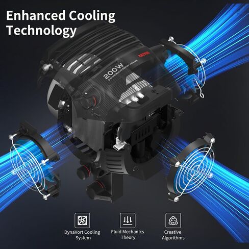 ZHIYUN MOLUS B200 200W Bi-Color LED Video Light, App Control 39990 Lux 2700K-6500K CRI 96+ Silent COB Light with 13 Light Effects Bowens Mount for Filmmaking Studio Photography Lighting in Saudi Arabia
