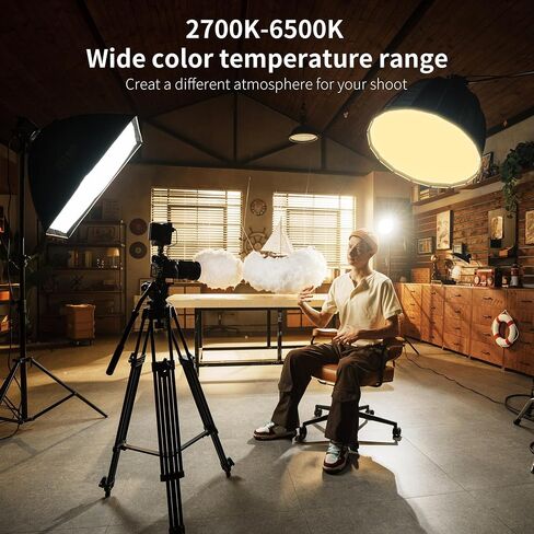 ZHIYUN MOLUS B200 200W Bi-Color LED Video Light, App Control 39990 Lux 2700K-6500K CRI 96+ Silent COB Light with 13 Light Effects Bowens Mount for Filmmaking Studio Photography Lighting in Saudi Arabia