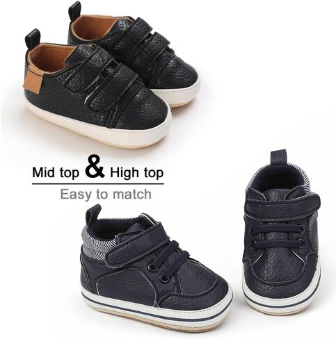 2Pairs Baby Shoes Boys Girls Non-Slip Rubber Sole Sneakers Infant Toddler Crib First Walker Shoes in Saudi Arabia