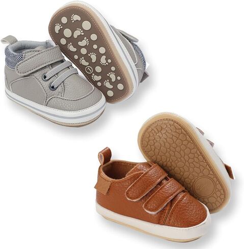 2Pairs Baby Shoes Boys Girls Non-Slip Rubber Sole Sneakers Infant Toddler Crib First Walker Shoes in Saudi Arabia