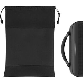 Geekria PU Speaker Pouch Compatible with New Bose Soundlink Max Case Cover, Replacement Speaker Pouch Portable Speaker Protective Carrying Bag with Cable Storage (Black)