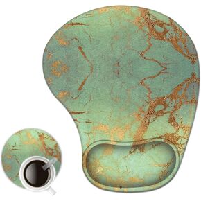 AIMSA Ergonomic Mouse Pad with Wrist Support Gel, Wrist Rest Pad Non-Slip PU Base Comfortable Laptop, Computer Mousepad for Office, Home, Easy Typing & Pain Relief, Pink Red Marble in Kuwait