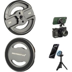 Magnetic Phone Tripod Mount Adapter with 1/4" Holes and Cold Shoe Compatible with Magsafe iPhone 15/14/13/12 Pro/Pro Max/Mini for Magsafe Case/Cover, Tripod, Selfie Stick
