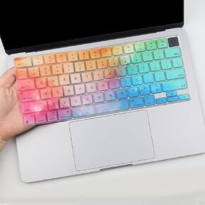 Keyboard Cover for 2024 2023 M3 M2 MacBook Air 15" A2941 A3114, M3 M2 MacBook Air 13.6" A2681 A3113 Laptop Protective Keyboard Cover Skin-Colorful
