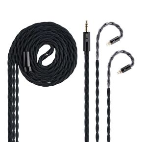 MeetEva Earbuds Upgrade Cable: Silver Copper Alloy + Silver Plated OFC Earphone Cable, MMCX/2Pin Replaceable IEM Cables for Himalaya Singolo EA1000, (4.4mm 2PIN)
