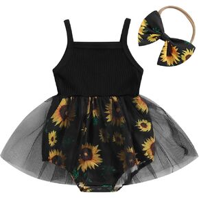 Mubineo Baby Girl Summer Clothes Cute Sleeveless Romper Dress Sunflower Skirt Outfits Newborn Rompers Jumpsuit