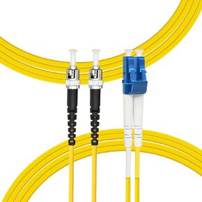 LC to ST Fiber Patch Cable, Single Mode Duplex Fiber Jumper Cord 9/125um OS1 Singlemode Duplex Fiber Optic Patch Cables (3M 2pack)