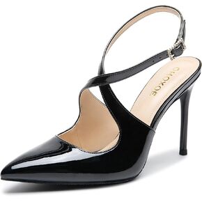 Slingback Heels for Women Pointed Closed Toe Stiletto Pumps Cross Strap Kitten Heels Wedding Party Dress Sandals Shoes
