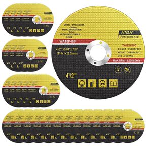 25 Pack Cut Off Wheels, Ultra Thin Cutting Wheels 4-1/2" x 3/64" x 7/8" Metal & Stainless Steel Cutting Wheel, Professional Fast Cutting Disc for Angle Grinder, Metal, Wood