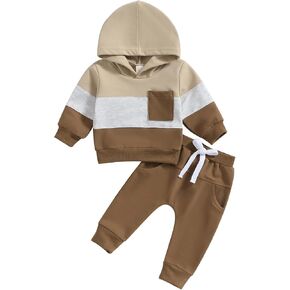 Douhoow Infant Baby Boy Outfits Baby Boy Hoodies Sweatshirt + Drawstring Pants Baby Boy Fall Winter Clothes Set
