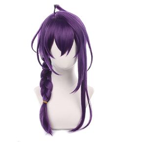 Hololive EN Anime Gawr Gura Cosplay Wig Blue Streak In Silver Hair With Bangs 2Ponytails Heat Resistant Synthetic Hair