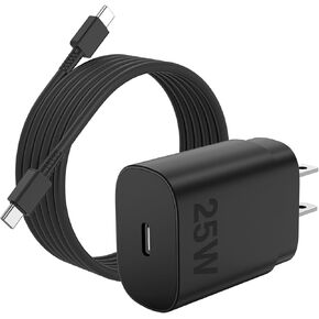 Super Fast Charger USB Type C, 25W PD 3.0 USB C Wall Charger Block & dual Type C Quick Charging cable cord 10 feet for Samsung Galaxy S23/S22/S21/S20/ Ultra/Plus/Z Fold/Note 20/Note10/Tablet-1Pack