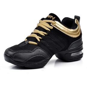 Women's Jazz Dancing Sneakers Breathable Mesh Lightweight Split Sole Athletic Walking Shoes