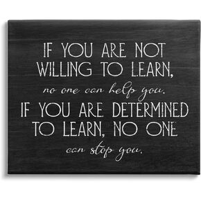 Stupell Industries Determined To Learn Motivational Canvas Wall Art, Design by Lil' Rue