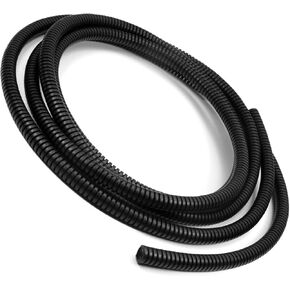 8.2FT 0.25In Electrical Conduit Non-Split Wire Loom Tubing Corrugated Tube Flexible Polyethylene Hose Cover for Home Outdoor Automotive Marine Wire Harness Wrap Cover Sleeve Black(1 PCS)